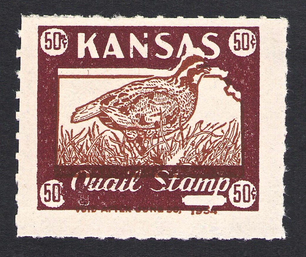 Shift Rouletted Four Sides 1953-54 White Feather Kansas Quail