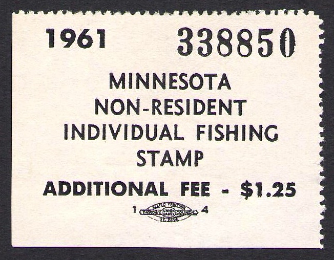 Unused 1961 Minnesota NR Fishing