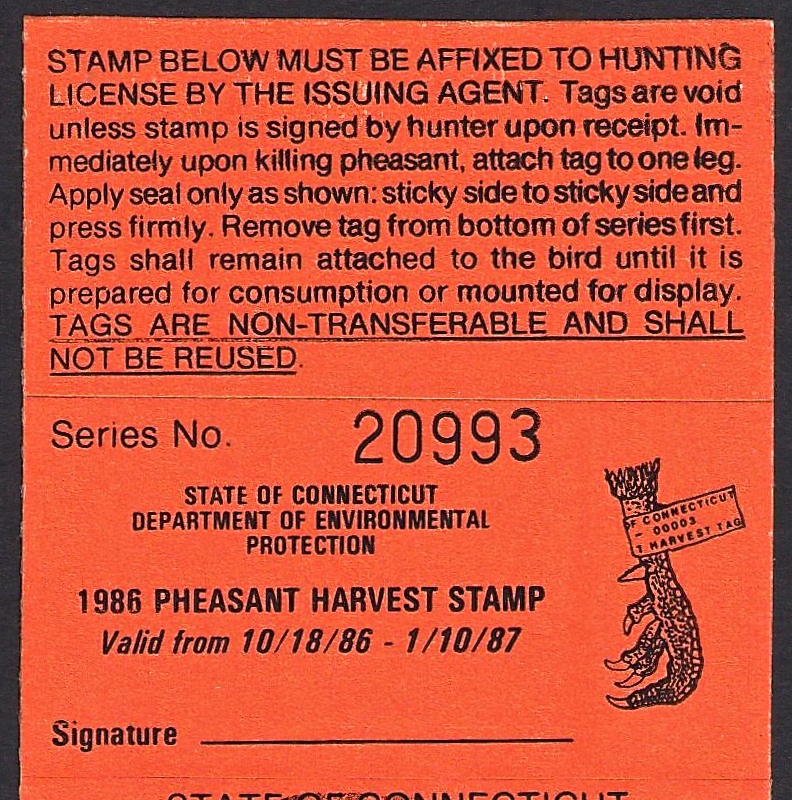 1986-87 Connecticut Pheasant