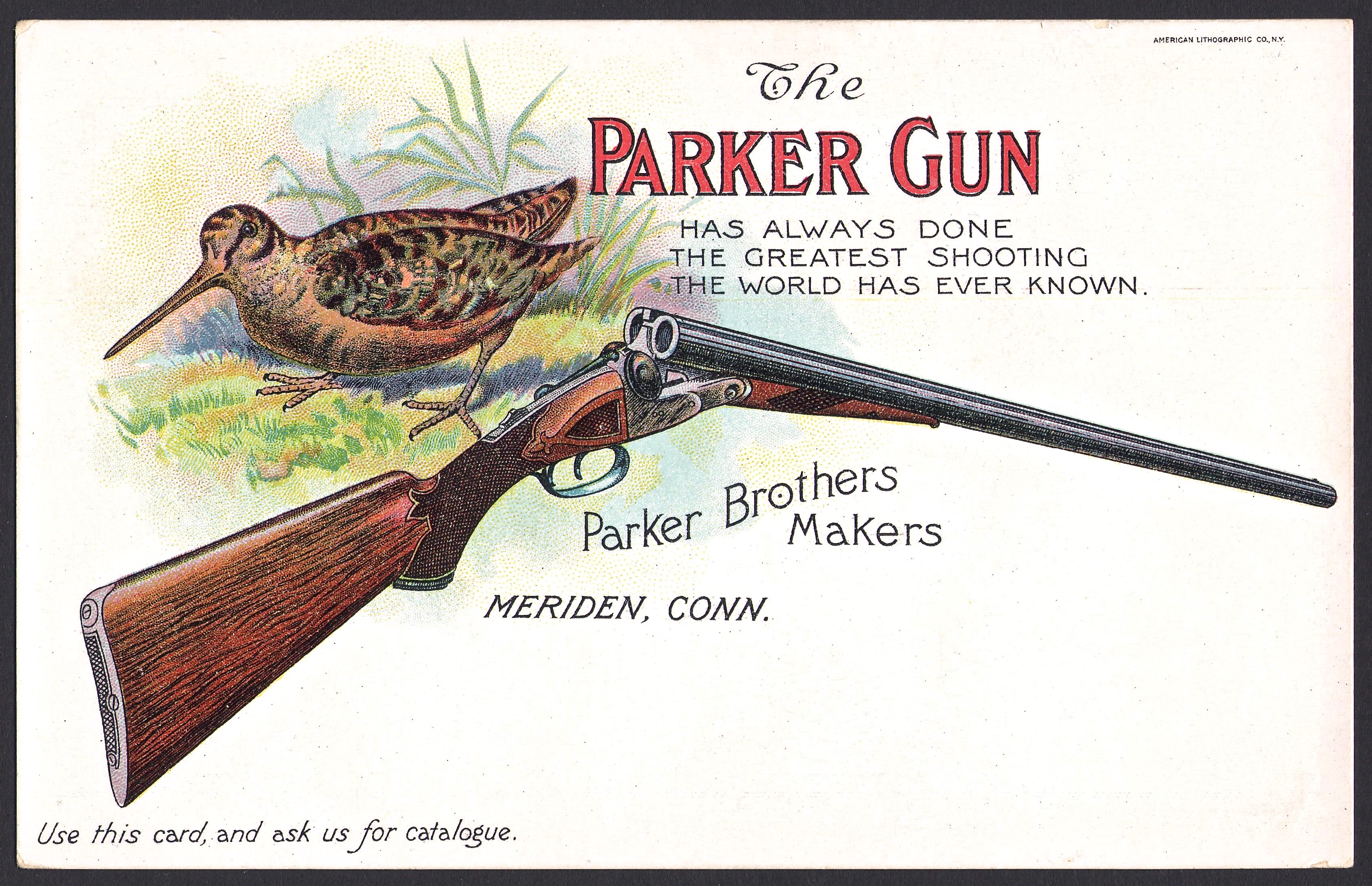 Parker Gun Advertising Postcard
