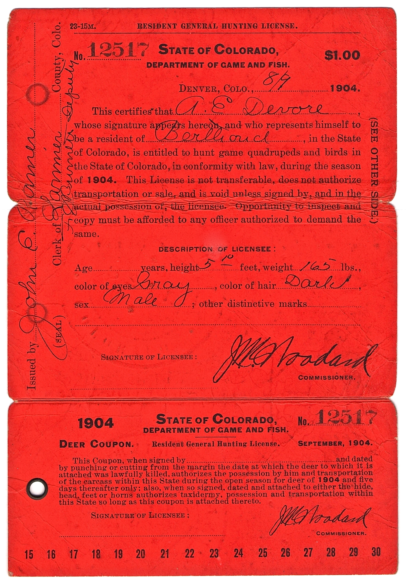 Earliest Hunting Fishing Licenses Waterfowl Stamps And More