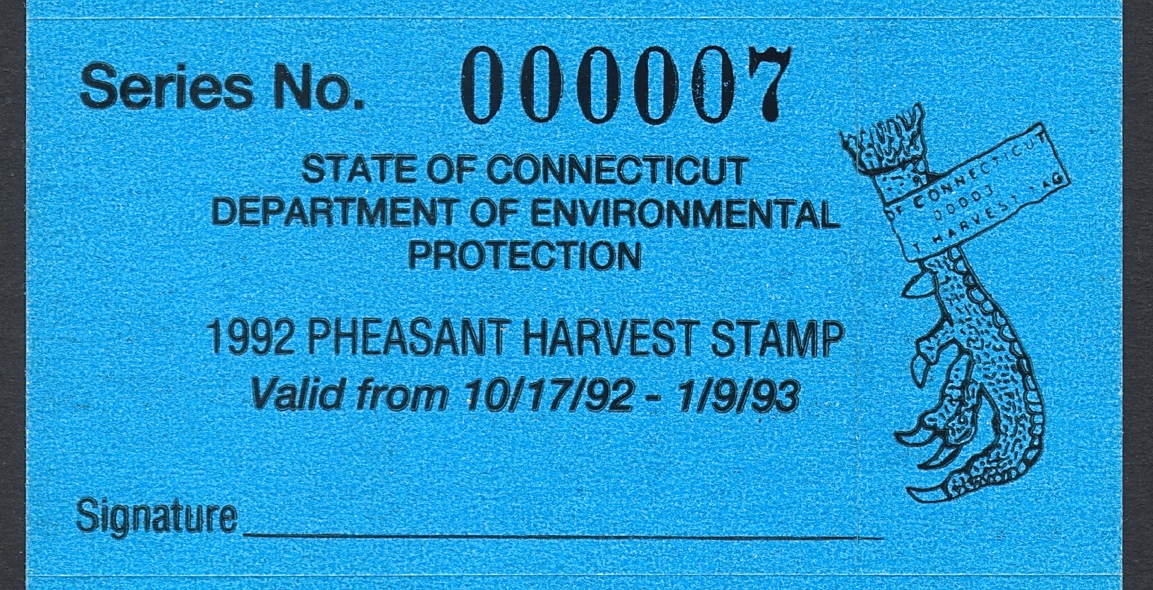 1992-93 Connecticut Pheasant Harvest