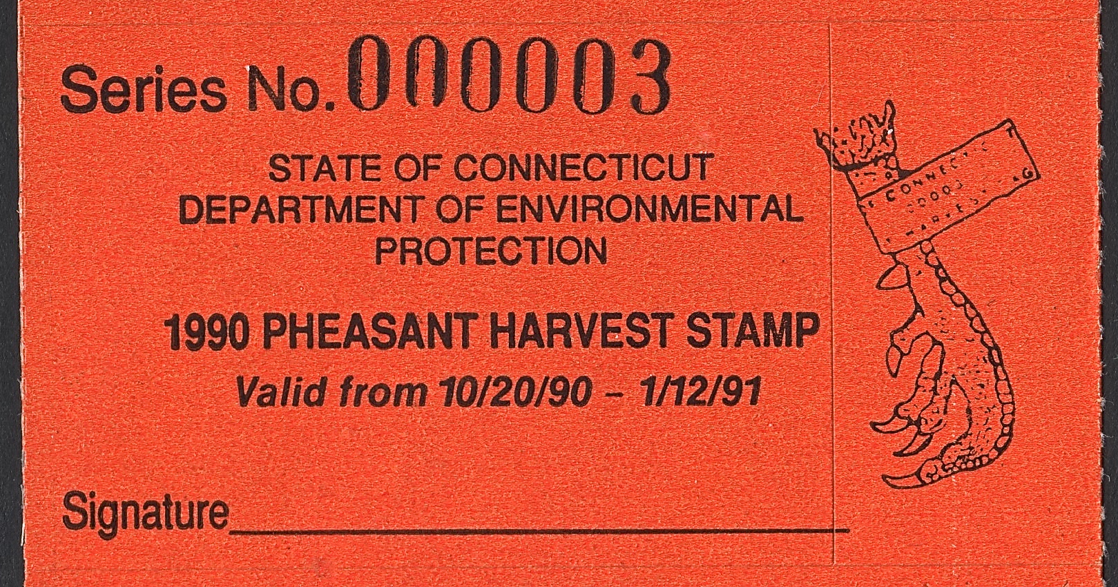 1990-91 Connecticut Pheasant Harvest