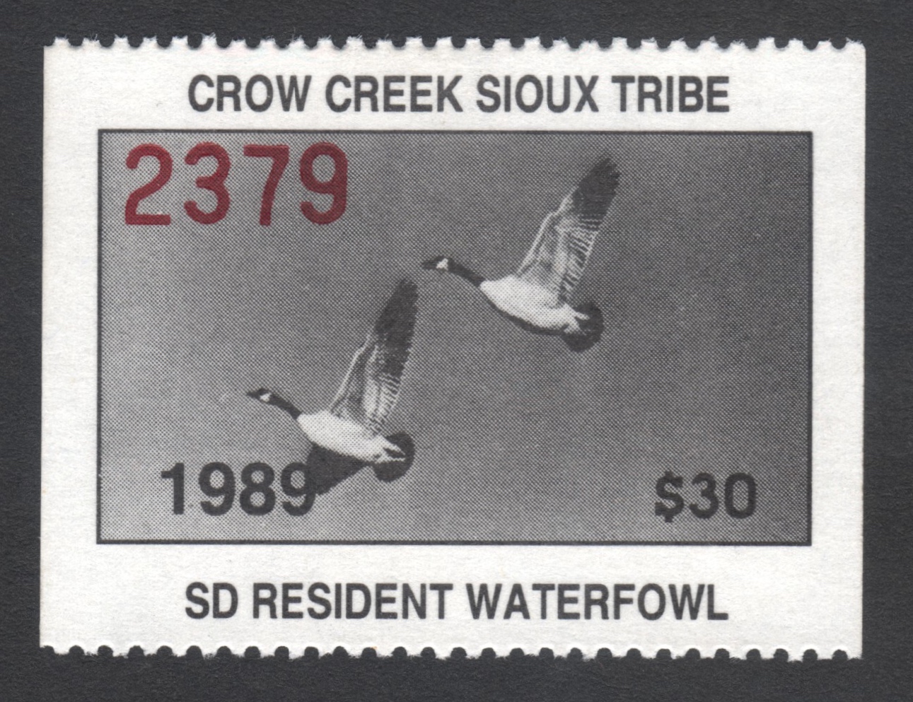 1989 Crow Creek SD Resident Waterfowl