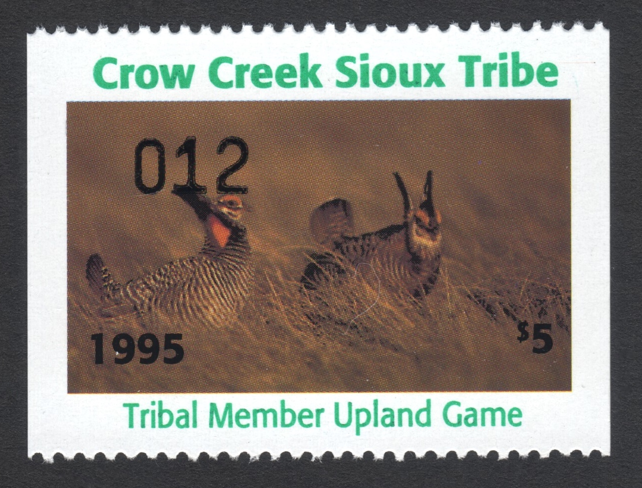 1995 Crow Creek Tribal Member Upland Game