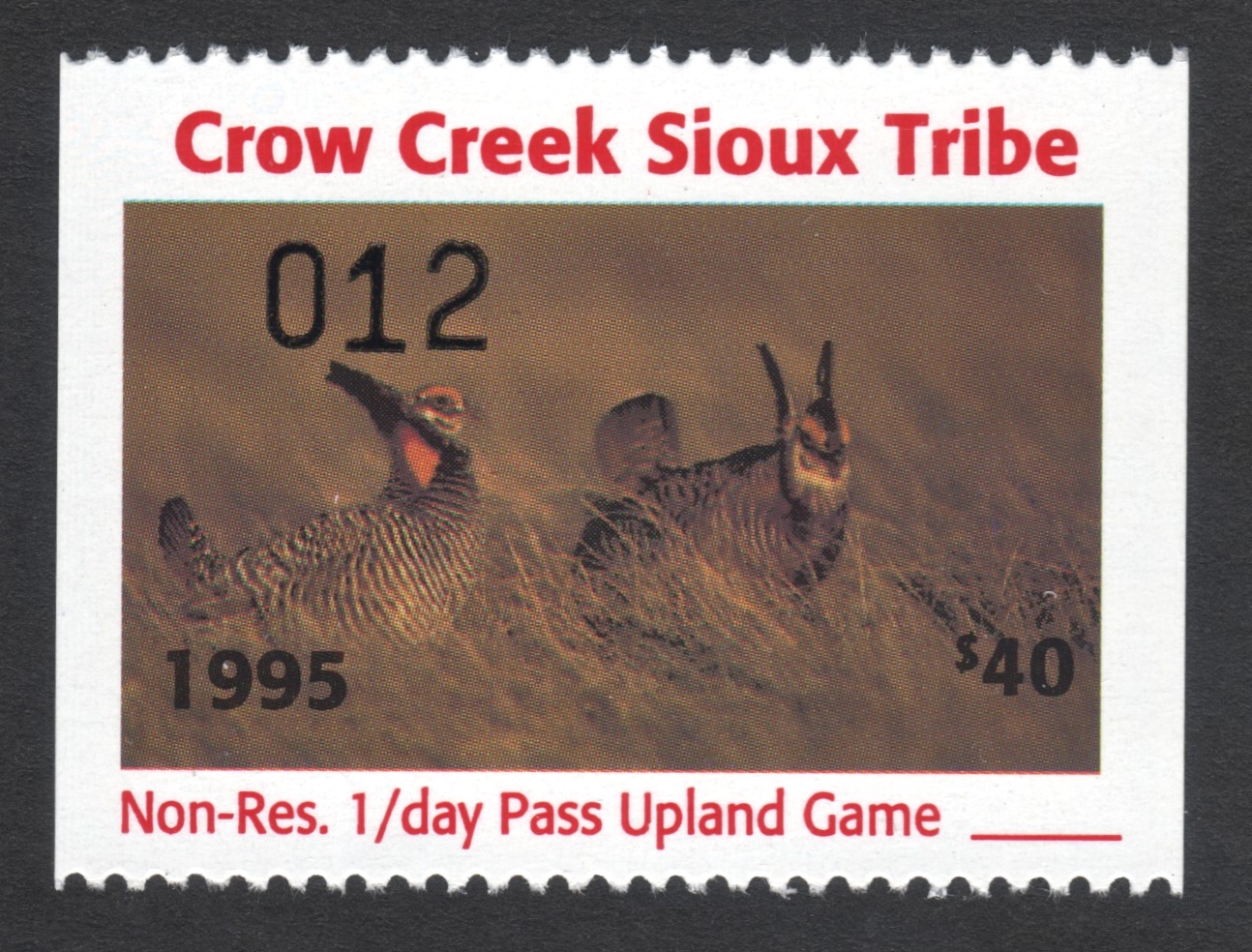 1995 Crow Creek NR One Day Upland Game