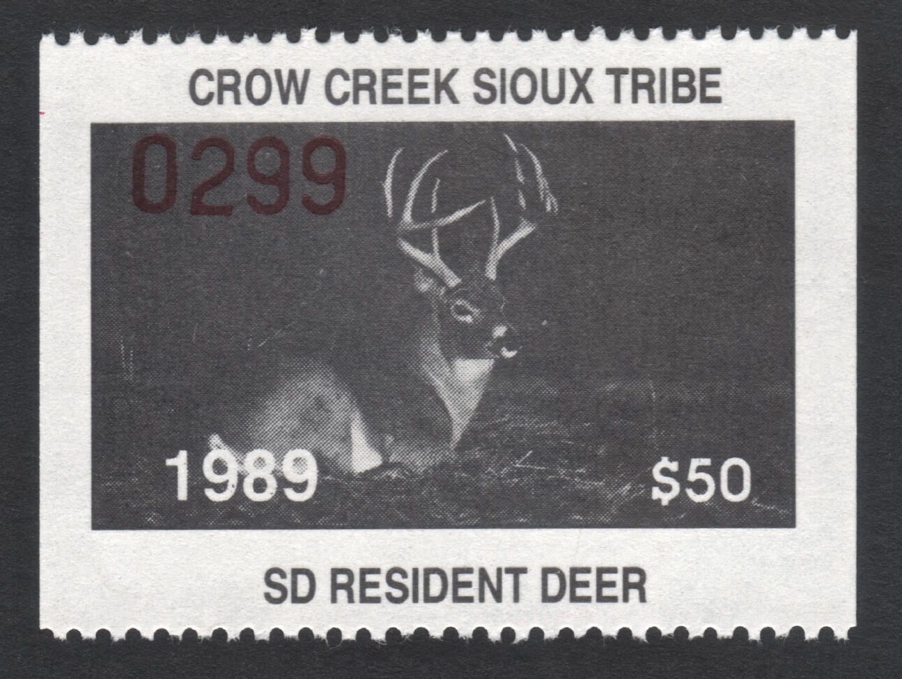 1989 Crow Creek SD Resident Deer