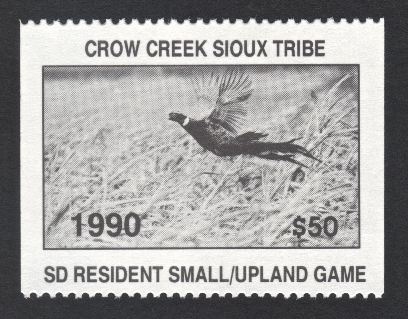 1990 Error Crow Creek Resident Small/Upland Game Missing Serial Number