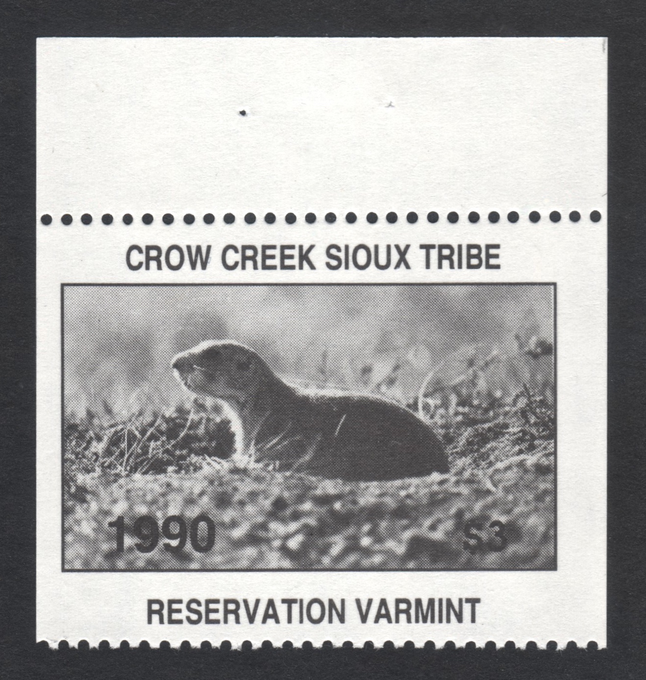 1990 Error Crow Creek Reservation Varmint Missing Serial Number