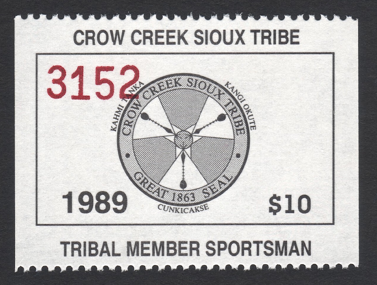 1989 Crow Creek Tribal Member Sportsman