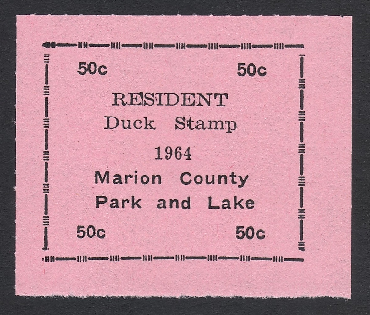 1964 Marion County, Kansas Duck Stamp Waterfowl Stamps and More