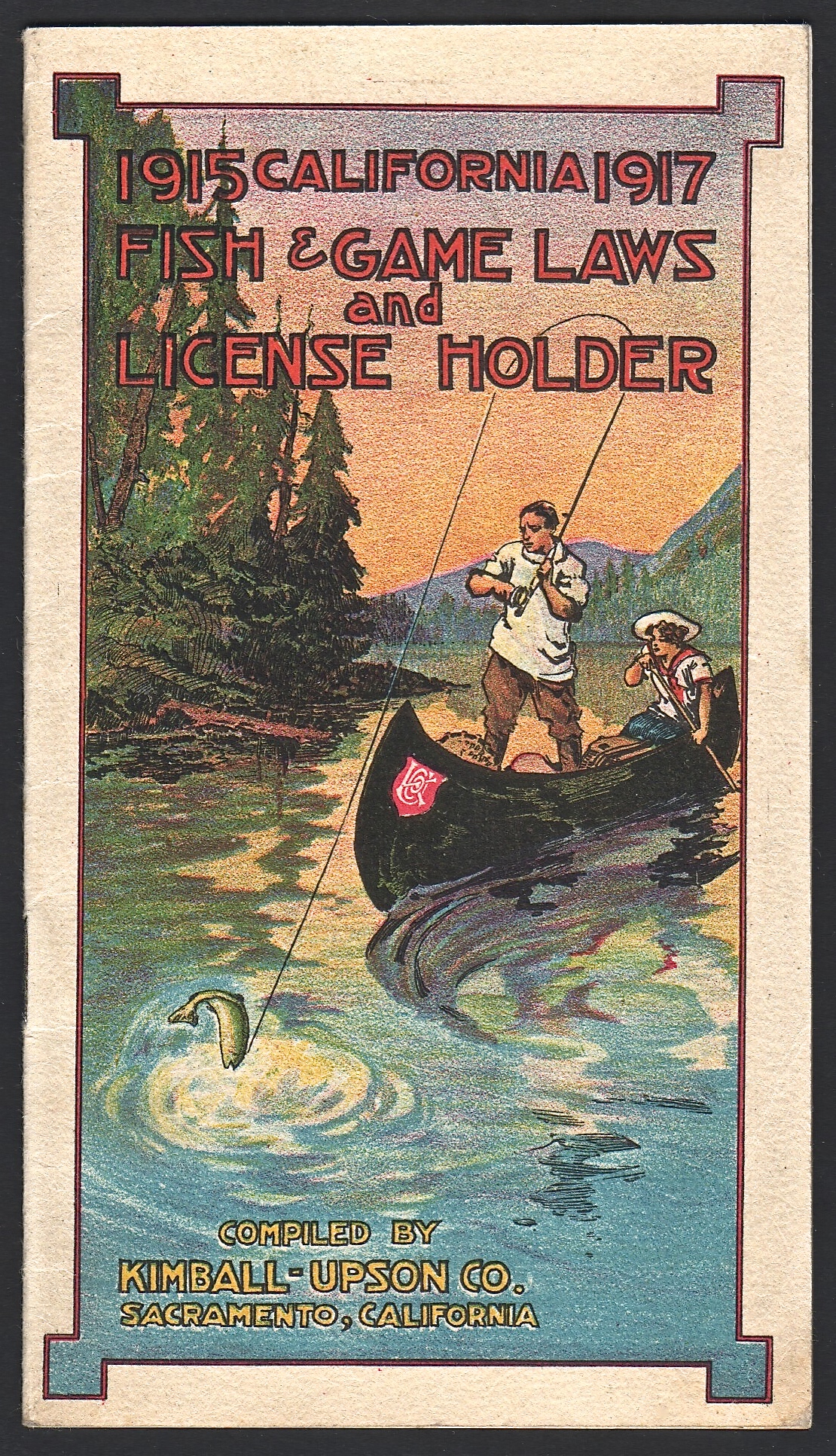 1915-1917 CA Fish & Game Laws and License Holder