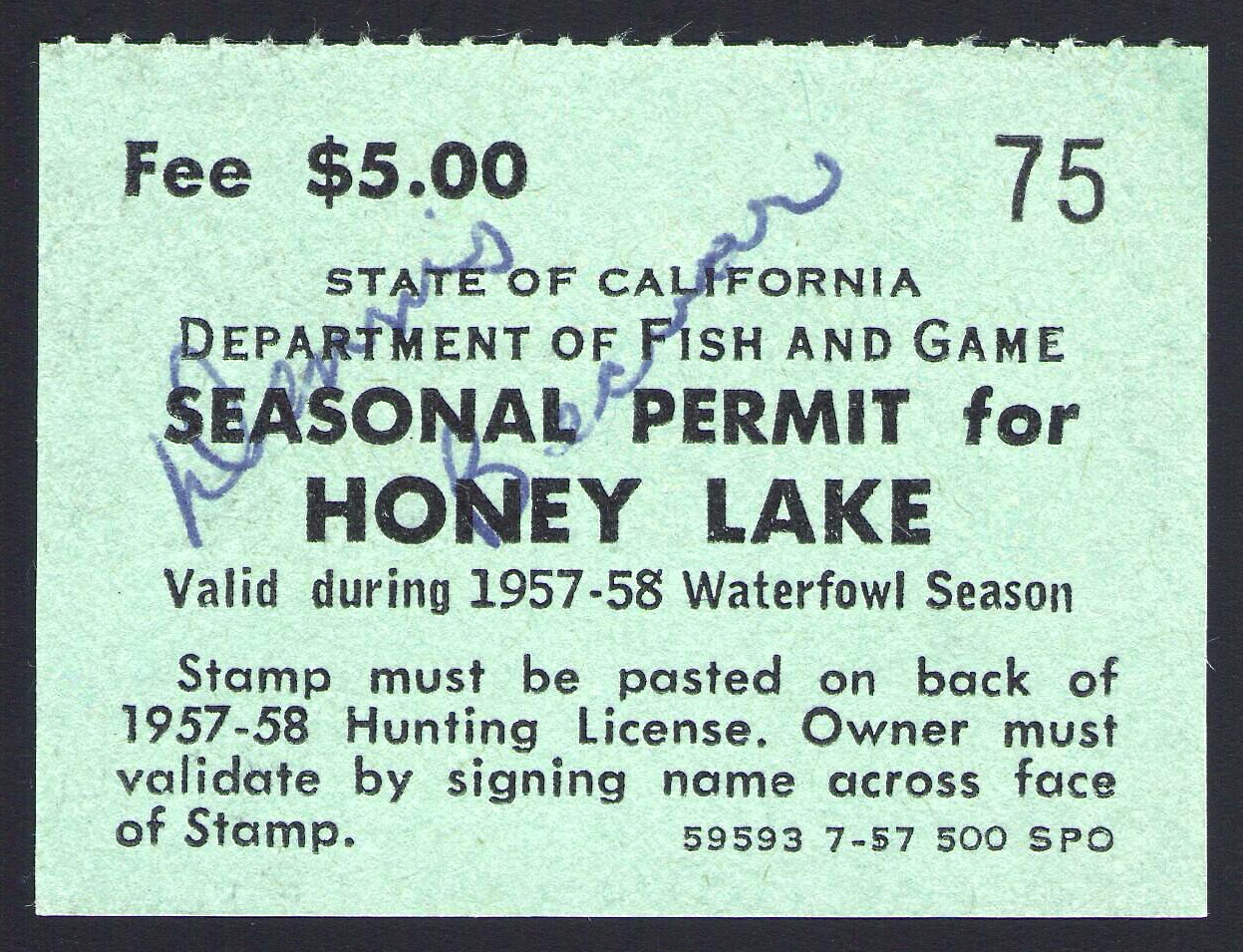 1956-57 Honey Lake Waterfowl