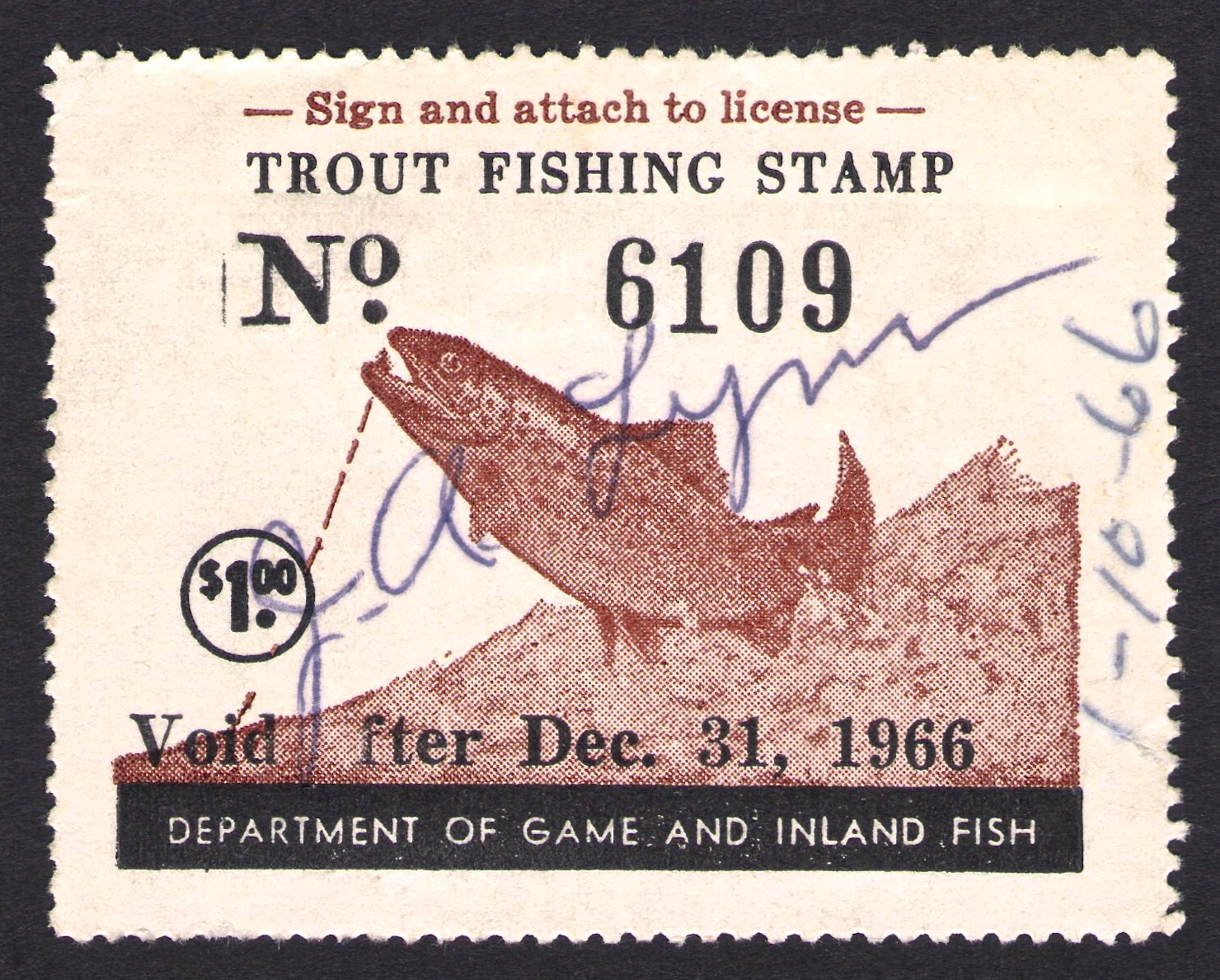 1966 Maryland Trout Missing "a" Error
