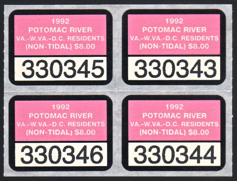 1992 Maryland Potomac River Fishing Block 