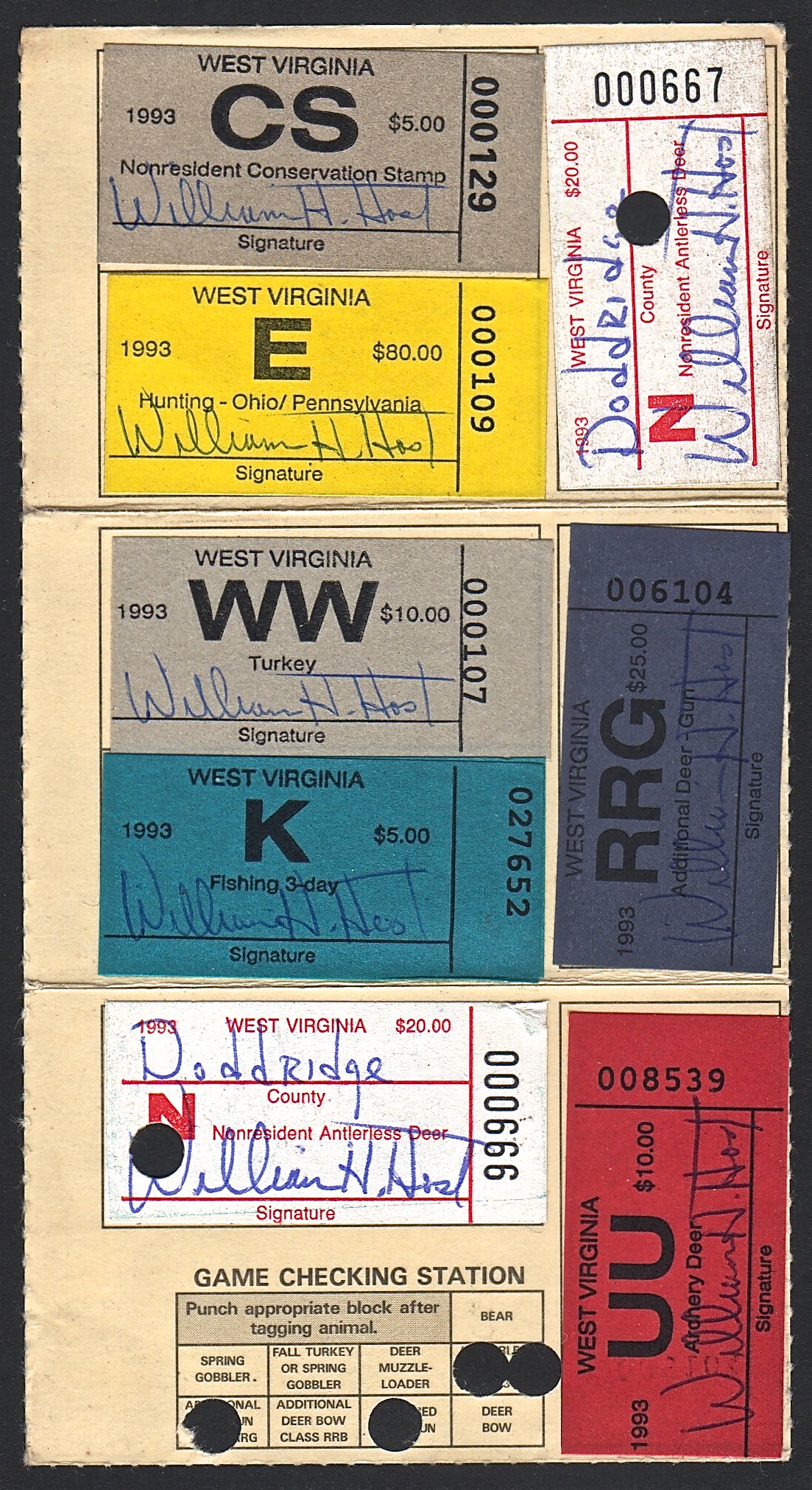 1993 West Virginia "Full House" License