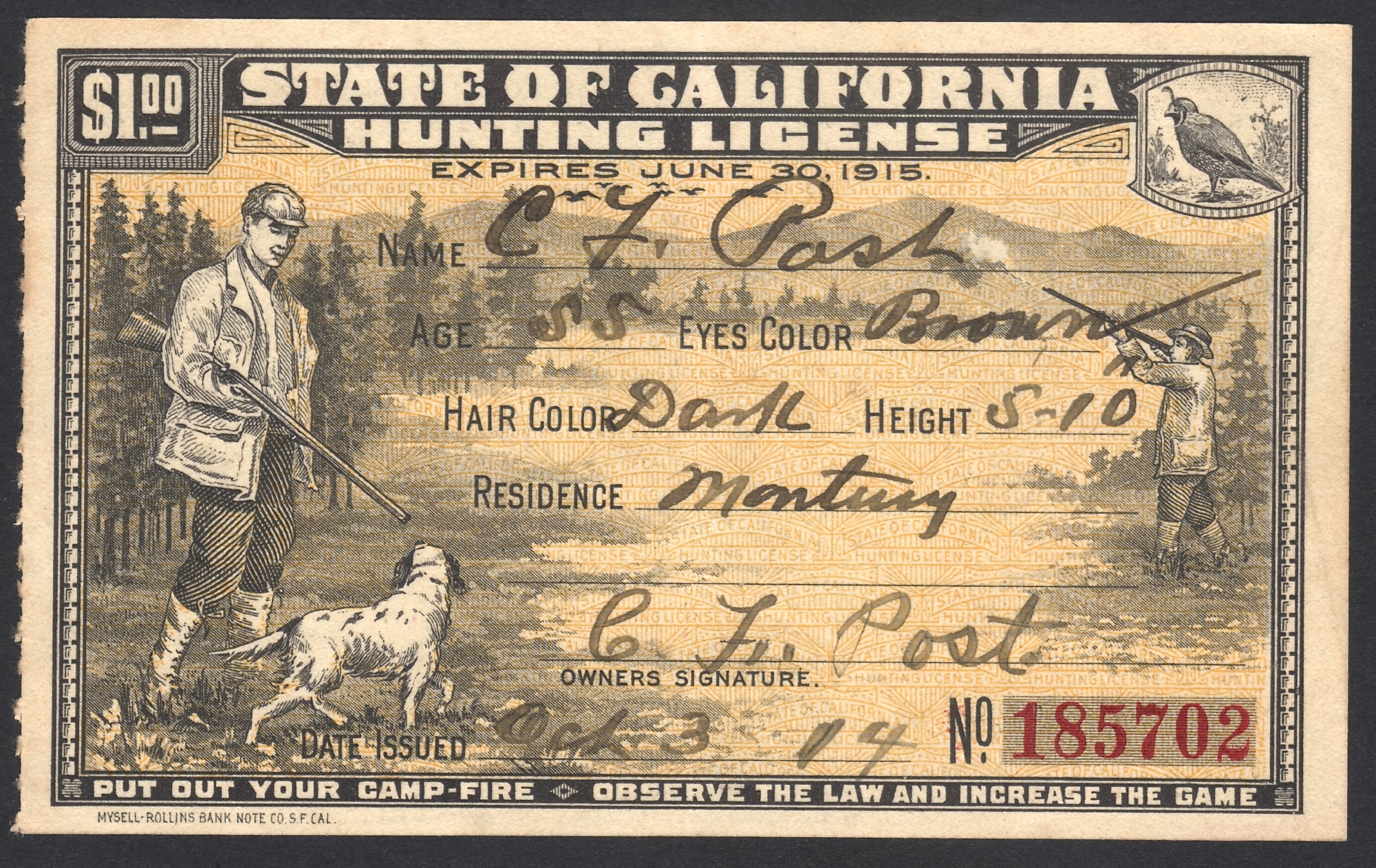 191415 California hunting licenses (2) Version 2 Waterfowl Stamps
