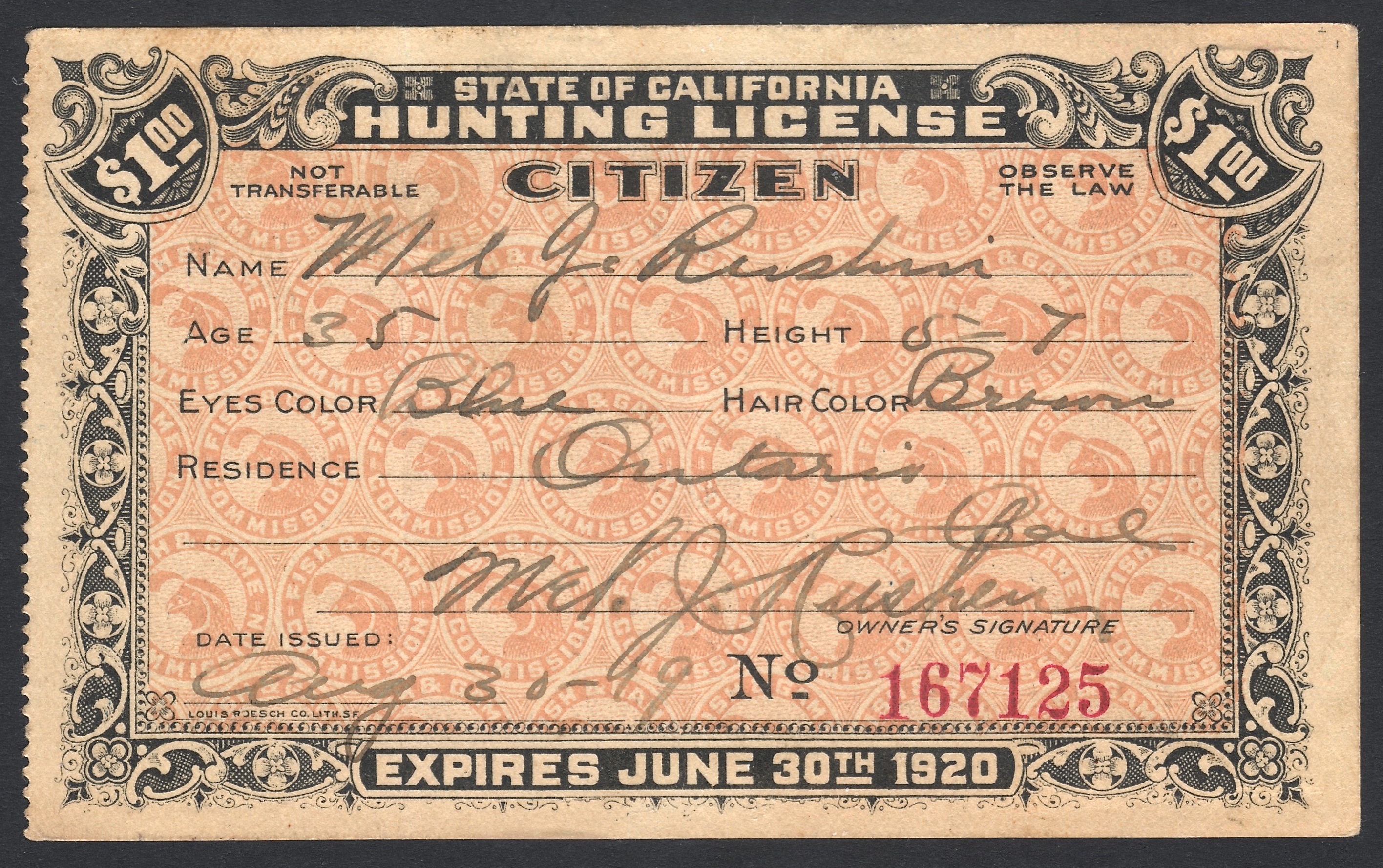 191920 California hunting licenses (2) Version 2 Waterfowl Stamps