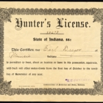 1901 Indiana Hunter's License