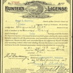 1908 Indiana Resident Hunter's License 