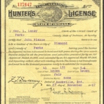 1909 Indiana Resident Hunter's License 