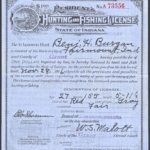 1916 Indiana Resident's Hunting and Fishing License Type II