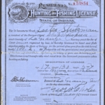 1917 Indiana Resident's Hunting and Fishing License Type II