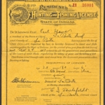 1917 Indiana Resident's Hunting and Fishing License Type III
