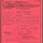 1918 Indiana Resident's Hunting and Fishing License Type IV