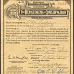 1921 Indiana Resident Hunting & Fishing License 