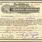 1925 Indiana Resident Hunting & Fishing License (Used in 1926)