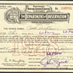 1928 Indiana Resident Hunting & Fishing License 