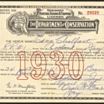 1930 Indiana Resident Hunting & Fishing License 