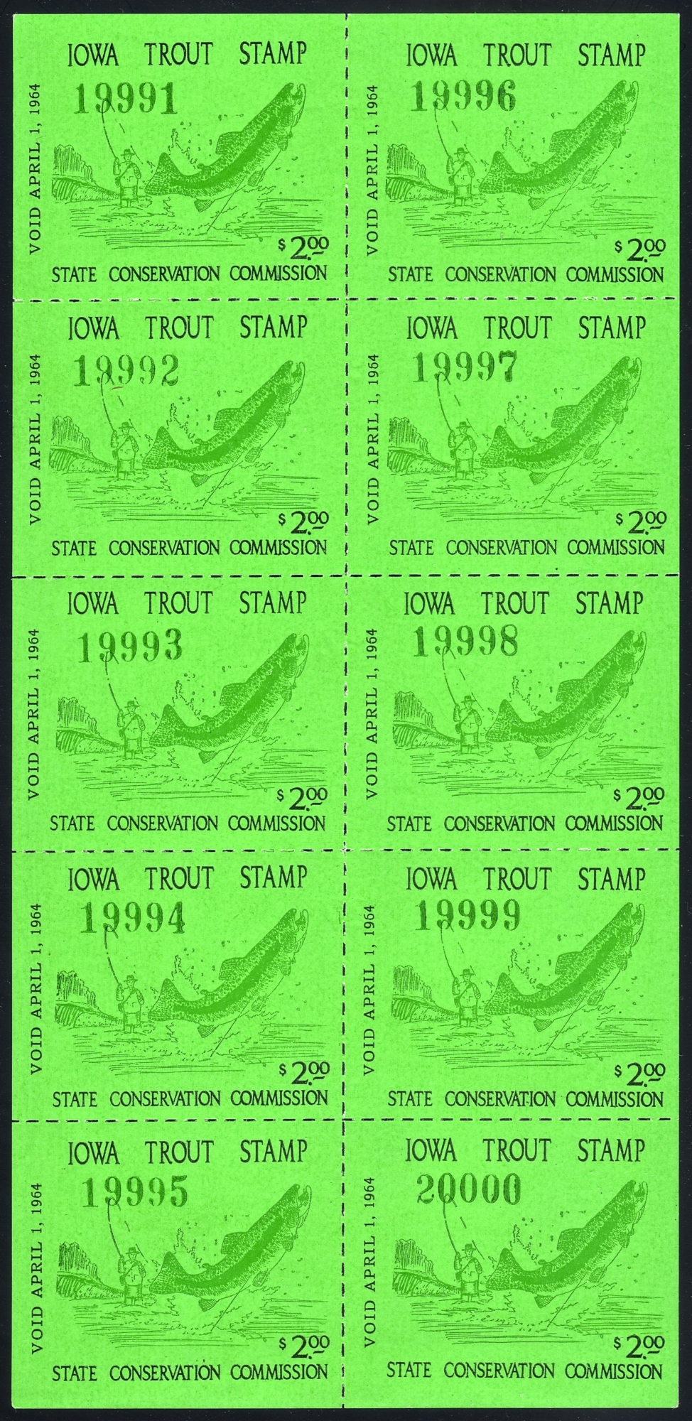 1963-64 Iowa Trout Pane