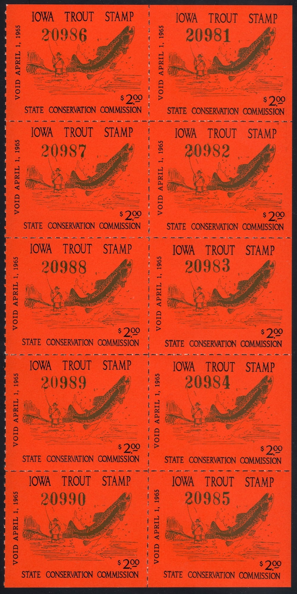 1964-65 Iowa Trout Pane