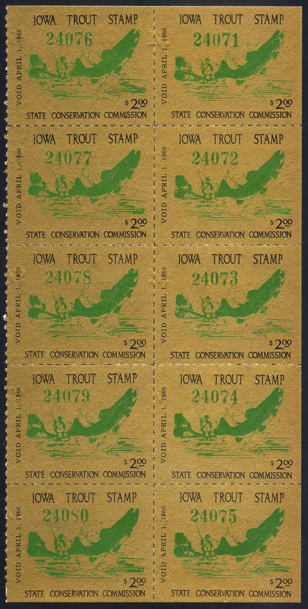 1965-66 Iowa Trout Pane