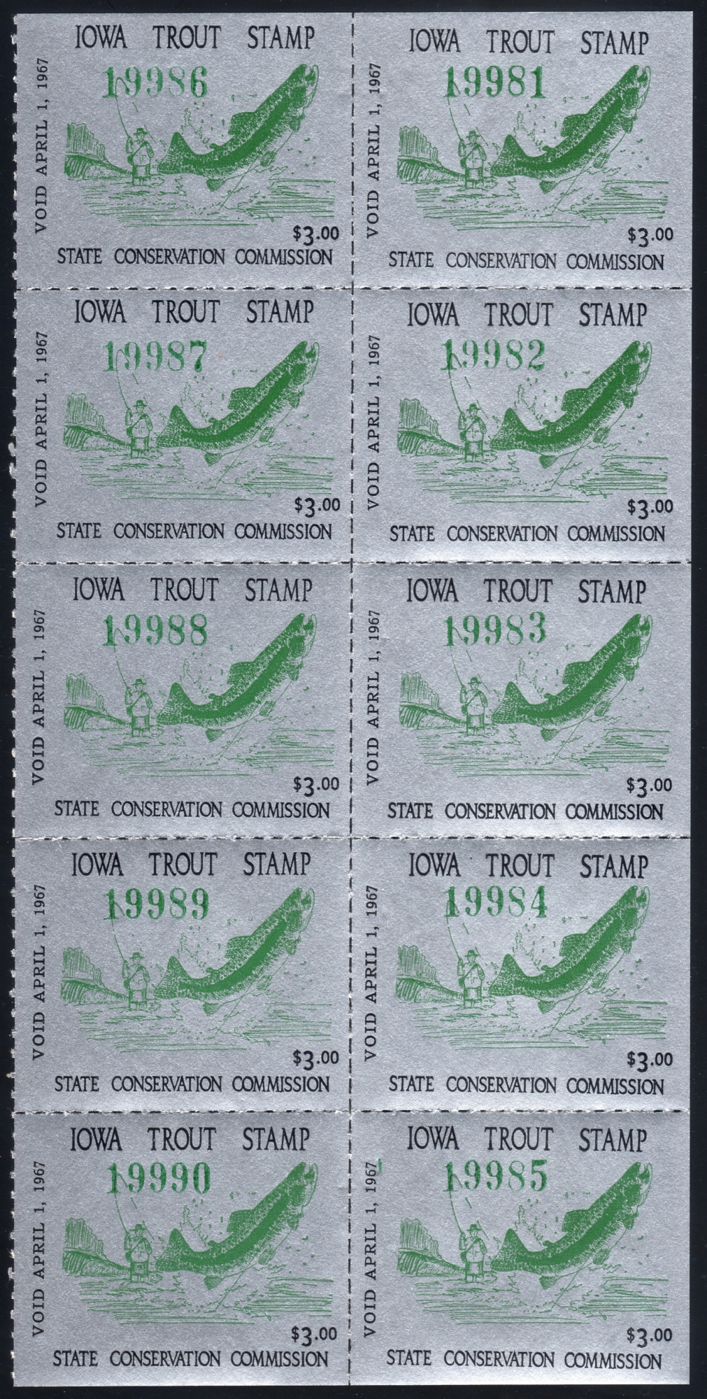 1966-67 Iowa Trout Pane