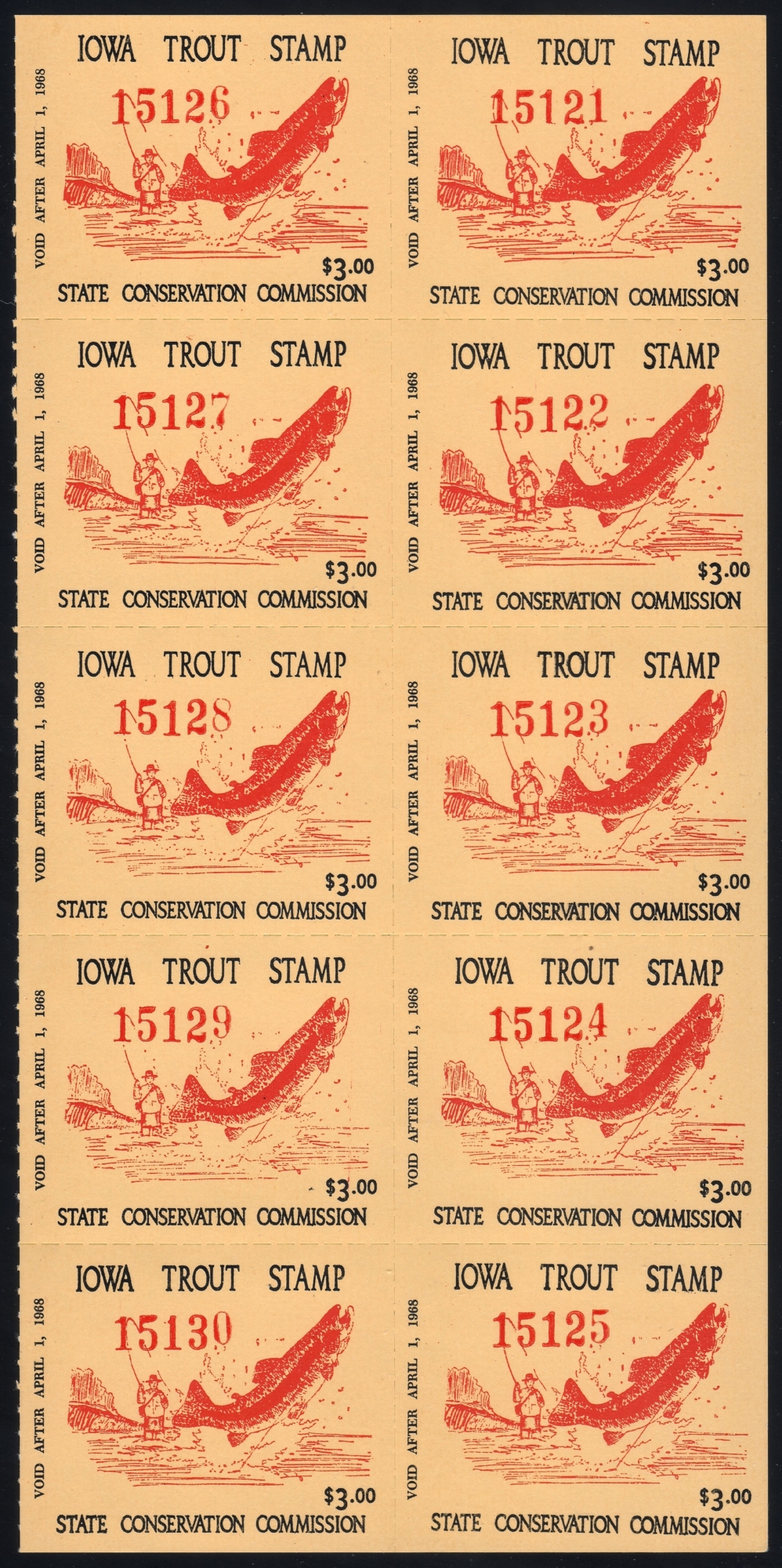 1967-68 Iowa Trout Pane