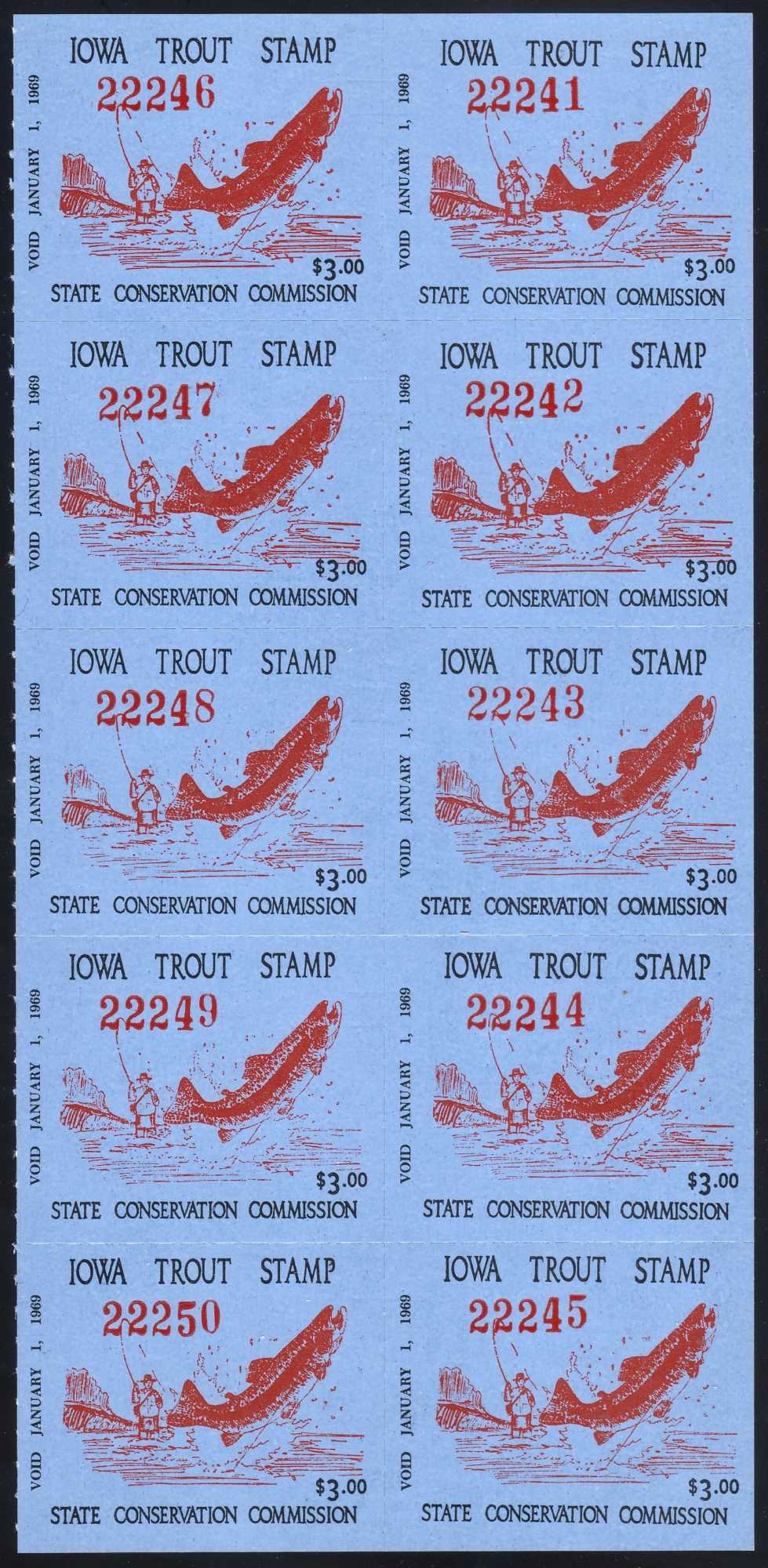 1968-69 Iowa Trout Pane