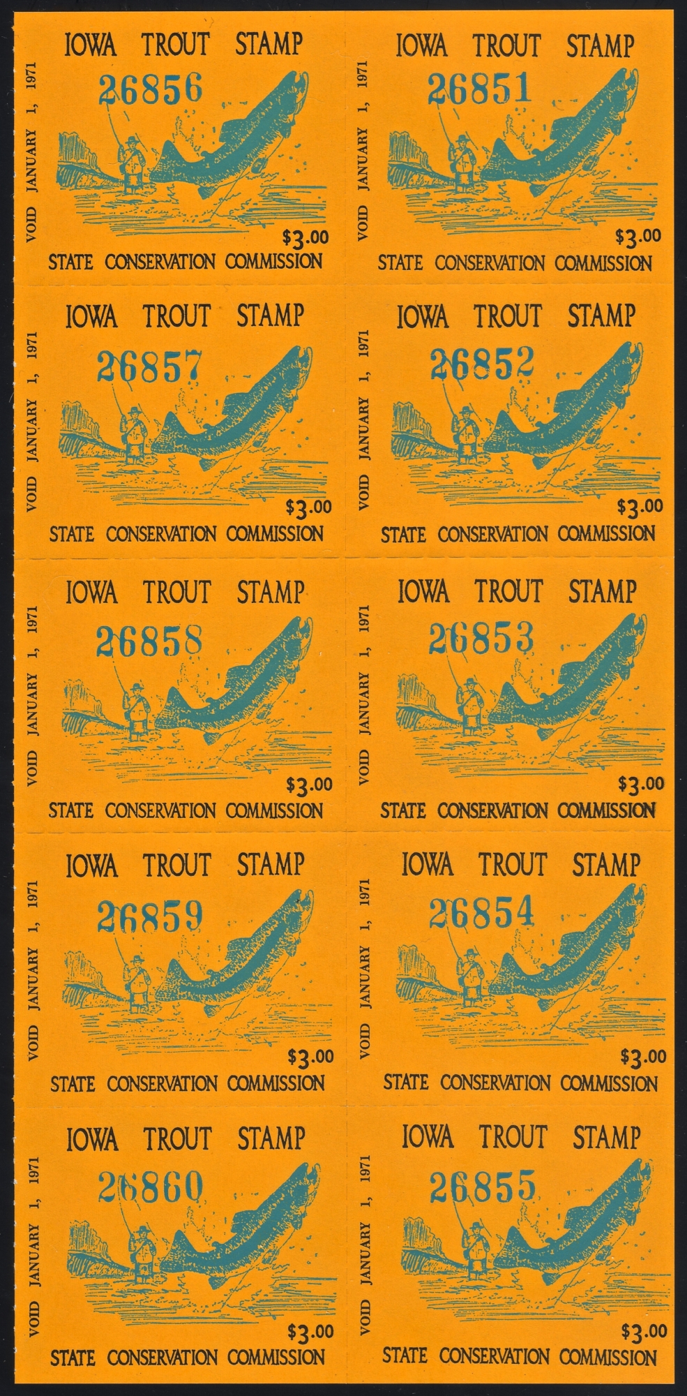 1970-71 Iowa Trout Pane