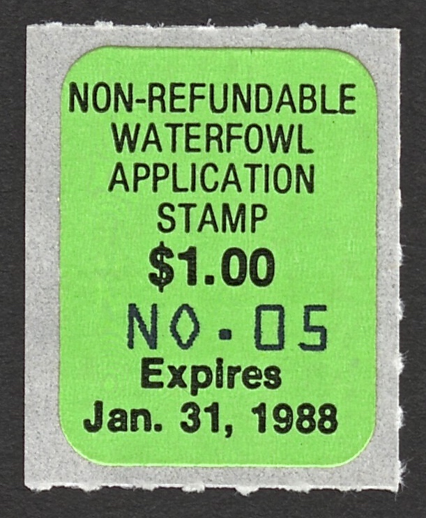 1987-88 California Waterfowl Application Stamp