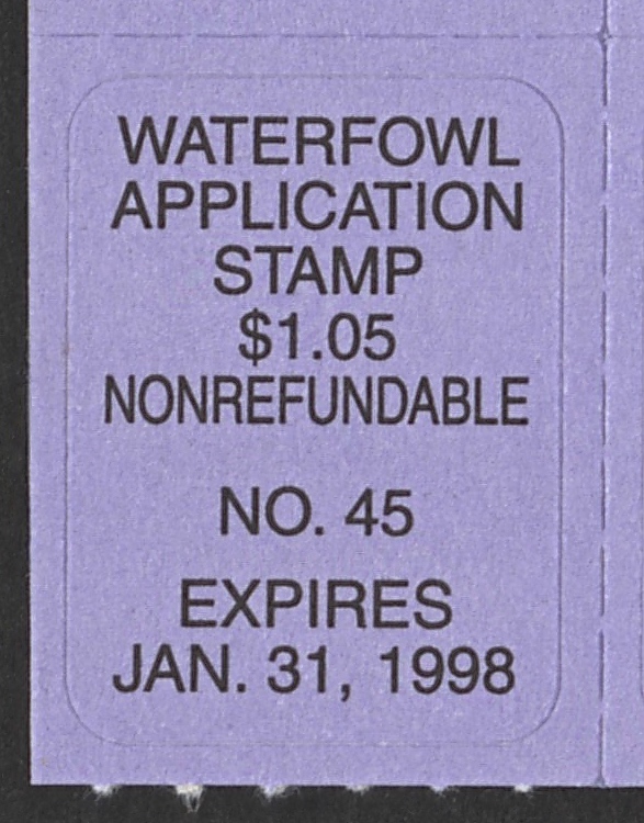 1997-98 California Waterfowl Application Stamp