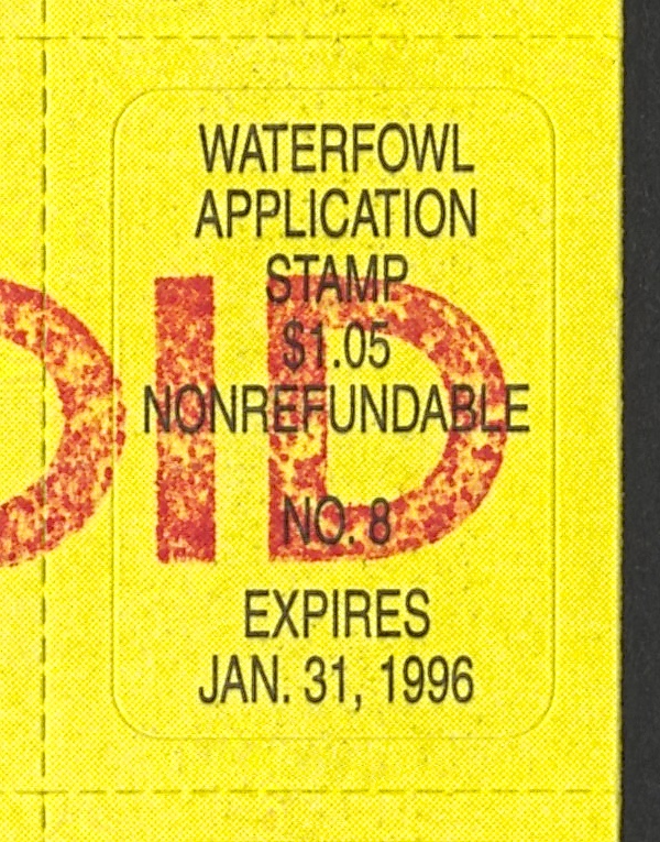 1995-96 California Waterfowl Application Stamp