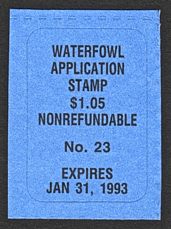 1992-93 California Waterfowl Application Stamp
