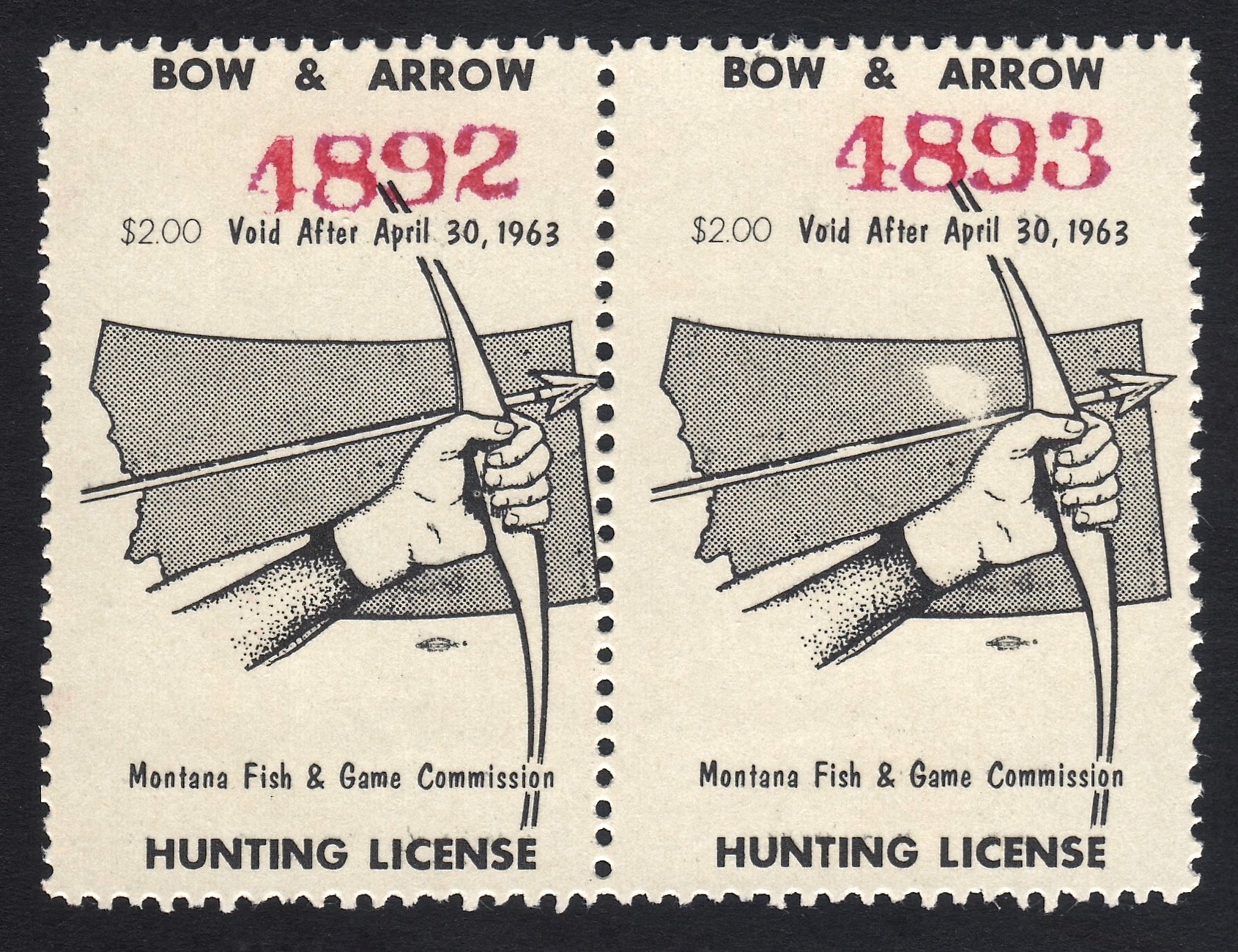 1962-63 Montana Bow and Arrow Type II Pair with variety