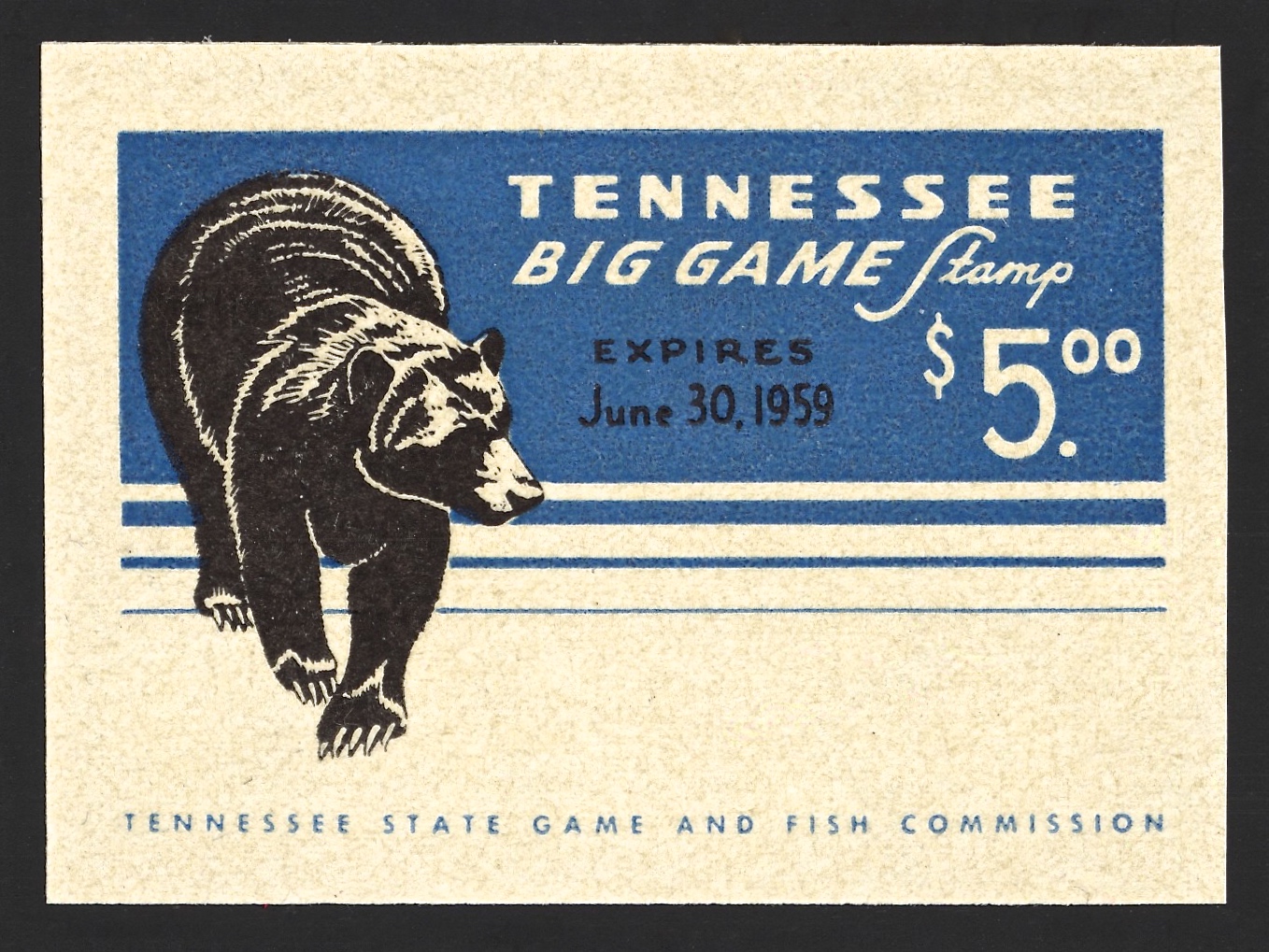 Trial Color Proof 1958-59 Tennessee Big Game
