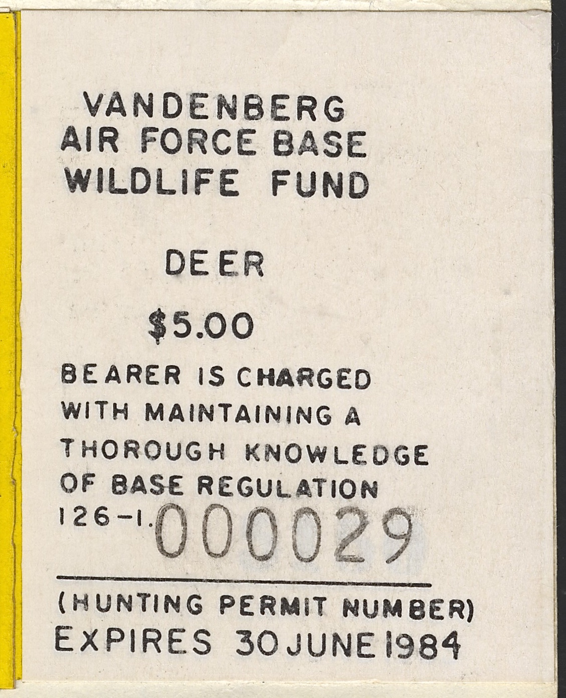 1983-84 VAFB Deer