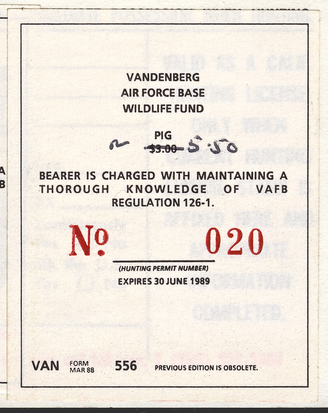 1988-89 VAFB Pig