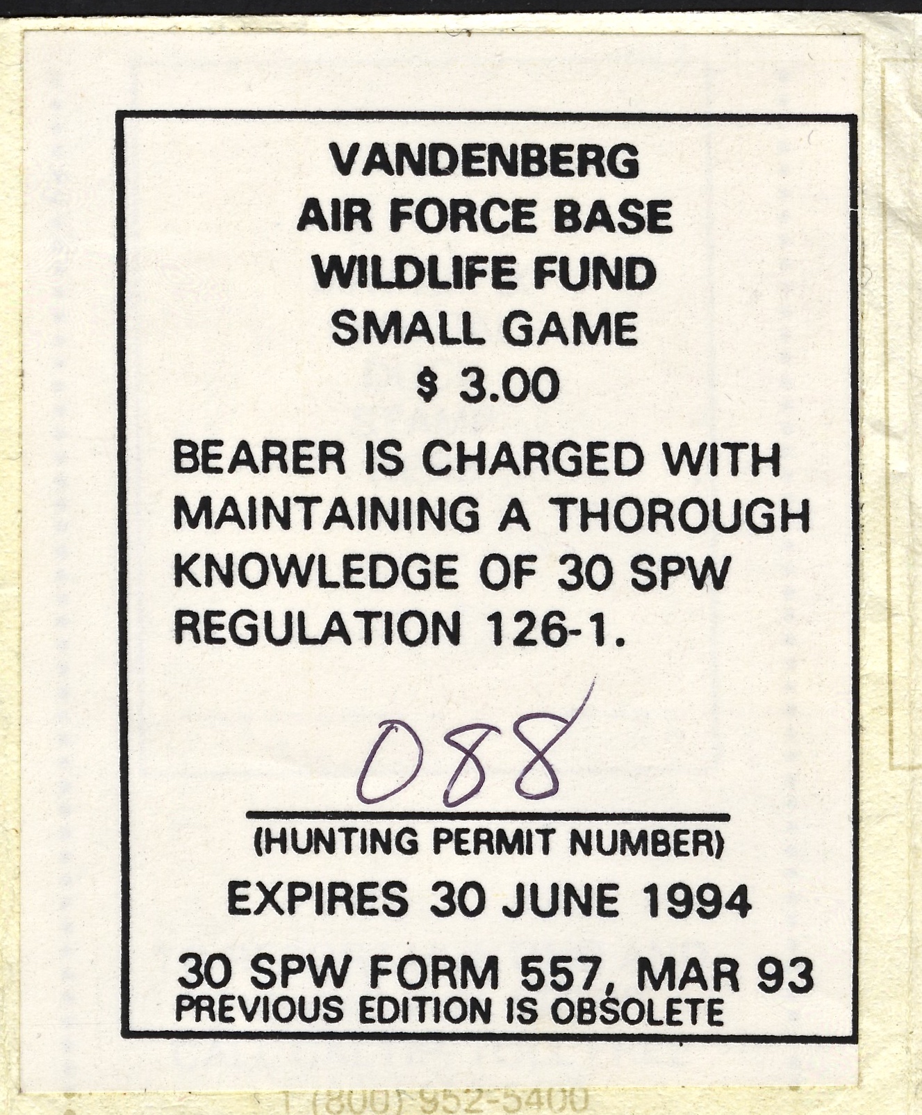 1993-94 VAFB Small Game