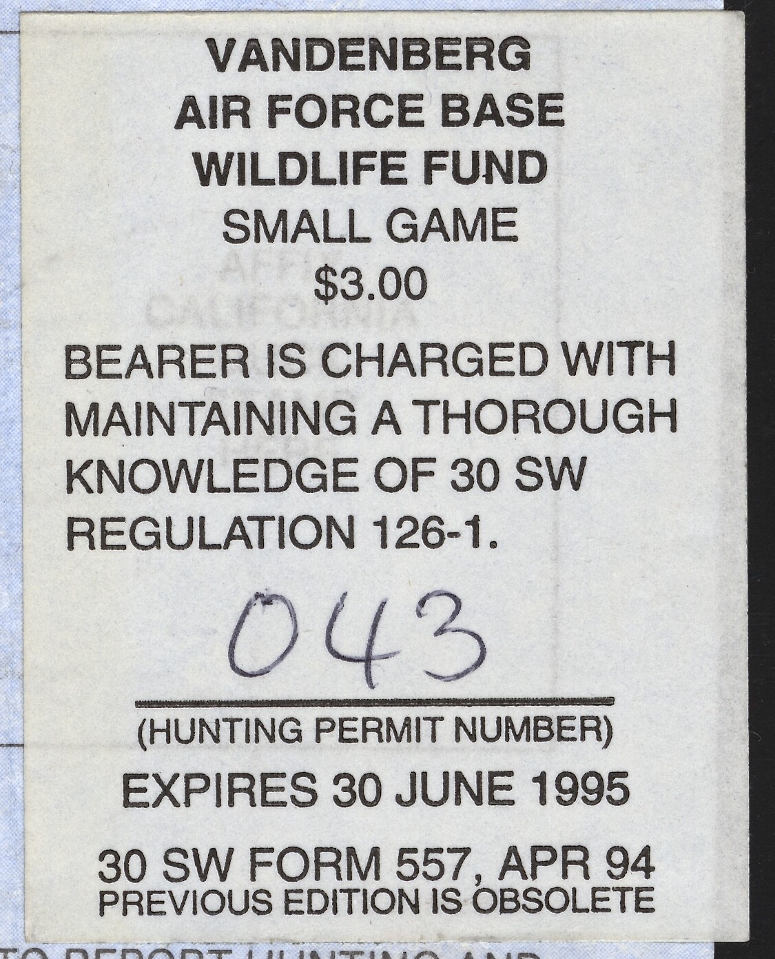 1994-95 VAFB Small Game